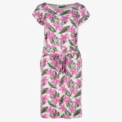 TwoDay Dames jurk met bloemenprint beige roze Clearance