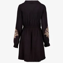 TwoDay Dames jurk met geborduurde mouwen zwart Online