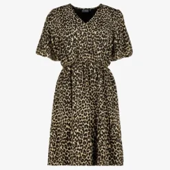 TwoDay Dames jurk met panterprint beige Best