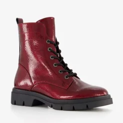 Tamaris Dames lak veterboots bordeauxrood Online