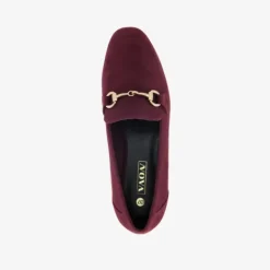 Nova Dames loafers met gesp bordeauxrood Online