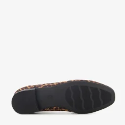 Nova Dames loafers met gesp en panterprint bruin Clearance