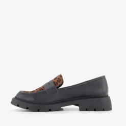 Nova Dames loafers met panterprint details zwart Sale