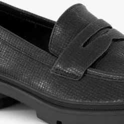 Nova Dames loafers met slangenprint zwart Hot