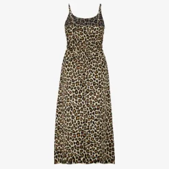 TwoDay Dames maxi jurk met panterprint beige Best