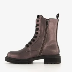 Hush Puppies Dames metallic veterboots grijs