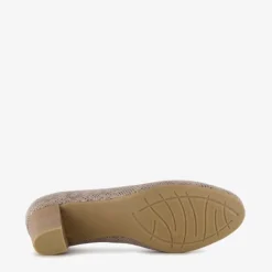 Softline Dames pumps met slangenprint taupe New