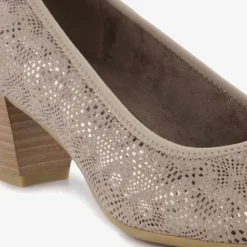 Softline Dames pumps met slangenprint taupe New
