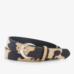 Scapino Dames riem met koeienprint bruin zwart Best