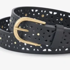Scapino Dames riem met perforaties en studs zwart New