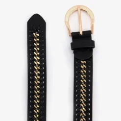 Scapino Dames riem zwart met goudkleurige ketting New
