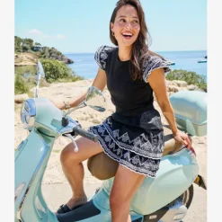 TwoDay Dames rok met ruches zwart Best