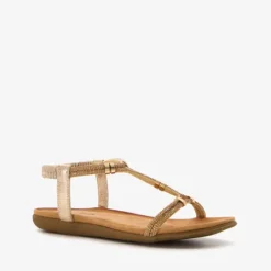Blue Box Dames sandalen goud met glittersteentjes Online