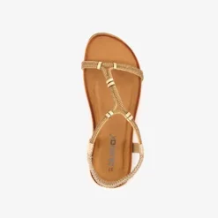 Blue Box Dames sandalen goud met glittersteentjes Online