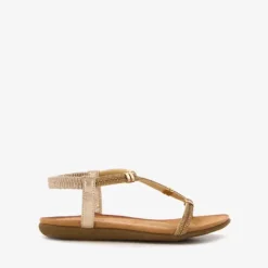 Blue Box Dames sandalen goud met glittersteentjes Online
