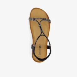 Blue Box Dames sandalen met glitters zwart