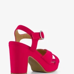 Blue Box Dames sandalen met hak fuchsia roze
