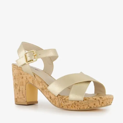 Blue Box Dames sandalen met hak goud