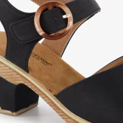 Natuform Dames sandalen met hak zwart Clearance