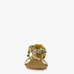 Supercracks Dames sandalen met kettinkjes geel New