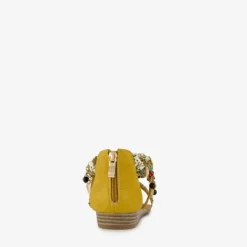 Supercracks Dames sandalen met kettinkjes geel New