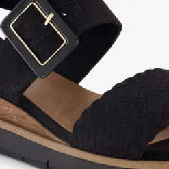 Nova Dames sandalen met sleehak zwart Discount