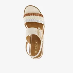 Nova Dames sandalen met sleehak beige Discount