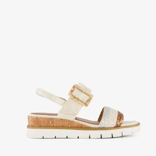 Nova Dames sandalen met sleehak beige Discount