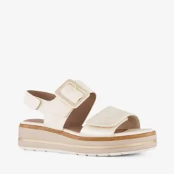 Softline Dames sandalen met sleehak beige goud Outlet