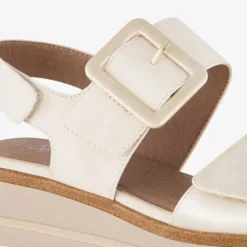 Softline Dames sandalen met sleehak beige goud Outlet