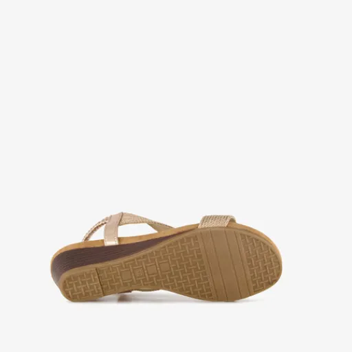 Blue Box Dames sandalen met sleehak champagne