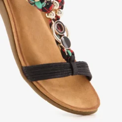 Blue Box Dames sandalen zwart gevlochten detail Best