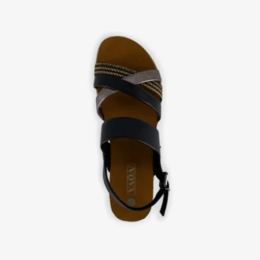 Nova Dames sandalen zwart goud Clearance