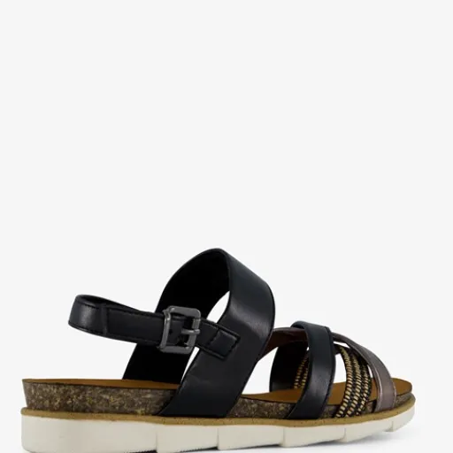 Nova Dames sandalen zwart goud Clearance