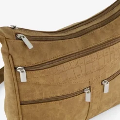 Renato Lucci Dames schoudertas camelbruin New