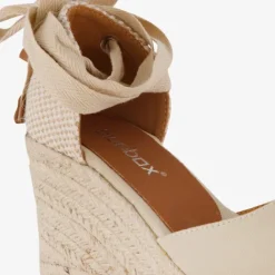 Blue Box Dames sleehak espadrilles met strik beige Clearance