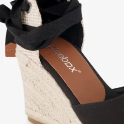 Blue Box Dames sleehak espadrilles met strik zwart Discount