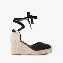 Blue Box Dames sleehak espadrilles met strik zwart Discount