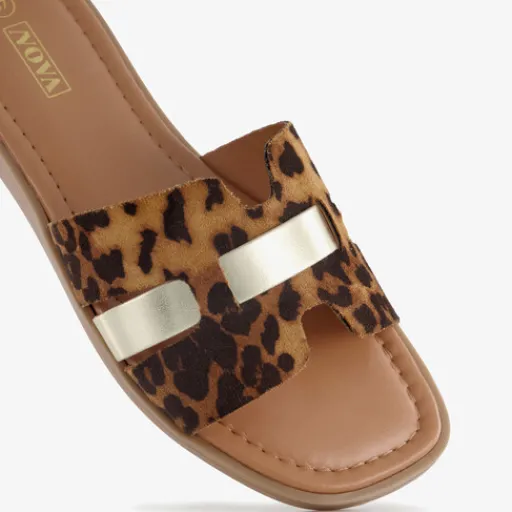 Nova Dames slippers met luipaardprint Best
