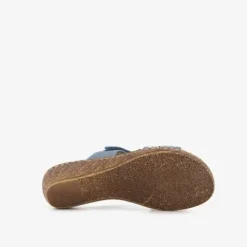 Natuform Dames slippers met sleehak grijsblauw New