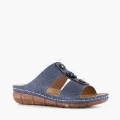 Natuform Dames slippers met sleehak blauw Best