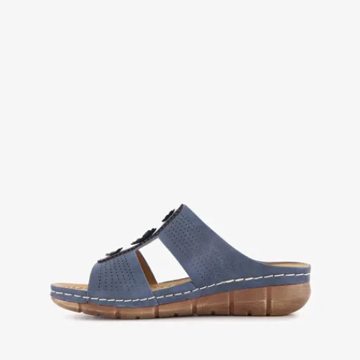 Natuform Dames slippers met sleehak blauw Best