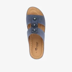 Natuform Dames slippers met sleehak blauw Best