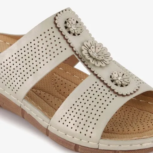Natuform Dames slippers met sleehak beige Best