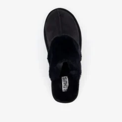 Thu!s Dames sloffen met imitatiebont zwart Sale