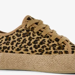 Blue Box Dames sneakers met jute en panterprint Best