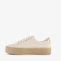 Blue Box Dames sneakers met jute zool beige goud Online