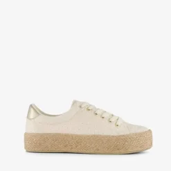 Blue Box Dames sneakers met jute zool beige goud Online