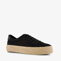 Blue Box Dames sneakers met jute zwart Online