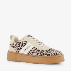 Blue Box Dames sneakers met luipaardprint beige Hot